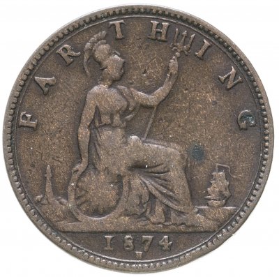 купить Великобритания 1 фартинг (farthing) 1874