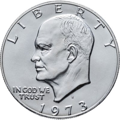 купить США 1 доллар 1973 S доллар Эйзенхауэра (Лунный доллар) серебро, знак монетного двора "S" - Сан-Франциско