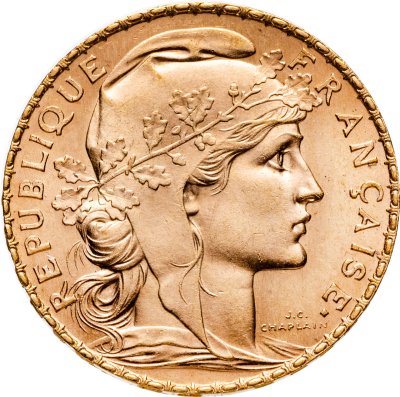 купить Франция 20 франков (francs) 1912 UNC