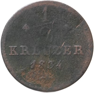 купить Германия, Курфюршество Гессен-Кассель 1\2 крейцера 1834