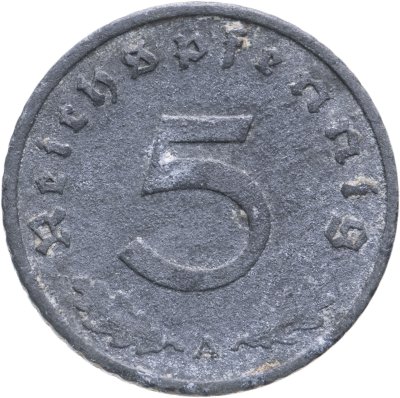 купить Германия (Третий Рейх) 5 рейхспфеннигов 1942 A, Отметка монетного двора: "A" - Берлин