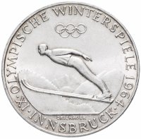 Купить Австрия 50 шиллингов (shillings) 1964 "Зимние Олимпийские игры в Инсбруке"