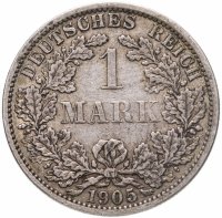 купить Германия 1 марка (mark) 1905 A знак монетного двора: "A" - Берлин