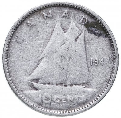 купить Канада 10 центов (cents) 1947 Без отметки монетного двора