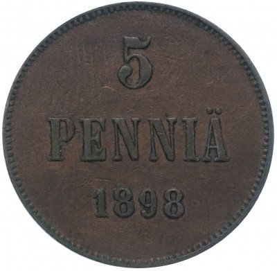 купить 5 пенни 1898, монета для Финляндии