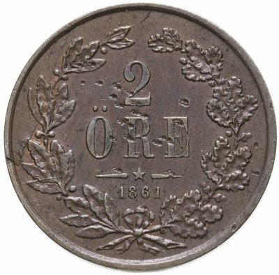купить Швеция 2 эре (ore) 1861