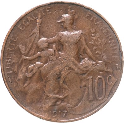купить Франция 10 сантимов (centimes) 1917