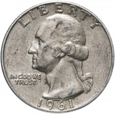 купить США 1/4 доллара (25 центов, квотер, quarter dollar) 1961 D