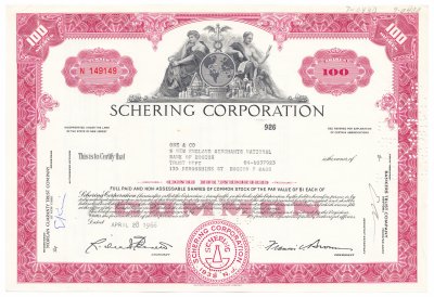 купить Акция США SCHERING CORPORATION 1966 г.