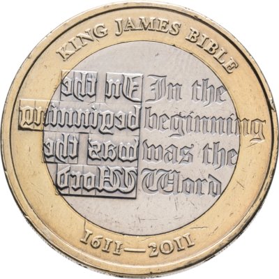 купить Великобритания 2 фунта (pounds) 2011 "400 лет Библии Короля Якова"
