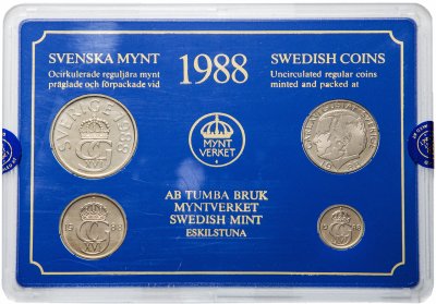 купить Швеция 1988 годовой набор из 6 монет в официальном пластике