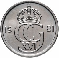 Купить Швеция 25 эре (ore) 1981