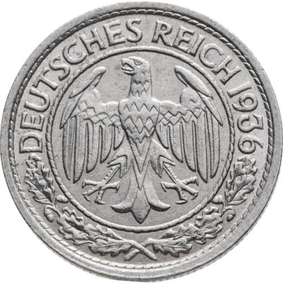 купить Германия 50 рейхспфеннигов (reichspfennig) 1936 A знак монетного двора "A" — Берлин