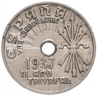 Купить Испания 25 сентимо 1937
