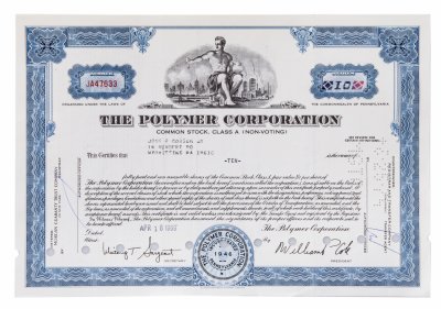 купить Акция США POLYMER CORPORATION , 1964-1969 гг.