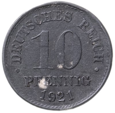 купить Германия 10 пфеннигов 1921