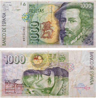 купить Испания 1000 песет 1992 года (Pick 163)