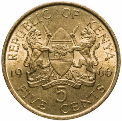 купить Кения 5 центов (cents) 1966