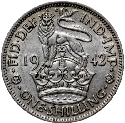 купить Великобритания 1 шиллинг (shilling) 1942 лев стоящий на короне