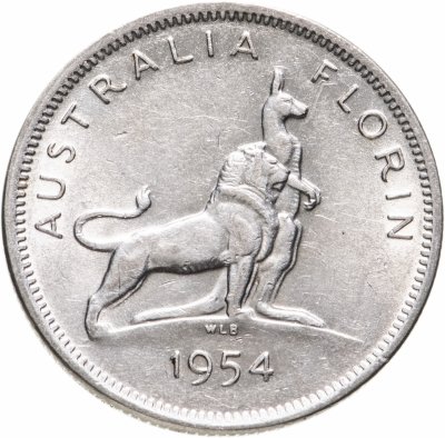 купить Австралия 1 флорин 1954 "Визит королевы Елизаветы II в Австралию"