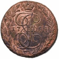 купить 5 копеек 1788 ЕМ орёл 1789-1796, нового образца, реверс: вензель и корона больше