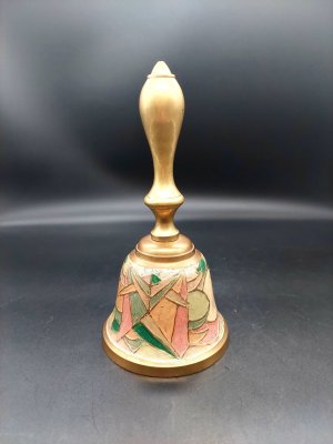 купить Колокольчик (вызывной) с абстрактным декором, латунь, полихромные эмали, Индия, 1980-1990 гг.