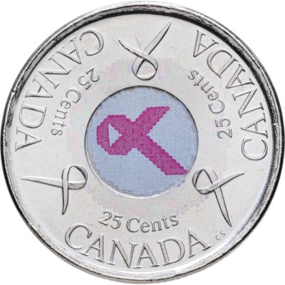 купить Канада 25 центов (cents) 2006 Борьба с раком молочной железы