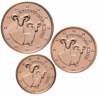 Купить Кипр годовой набор 1,2,5 центов 2019 (3 монеты)