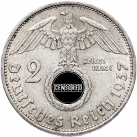 Купить Германия (Третий рейх) 2 рейхсмарки (reichsmark) 1937 "А" - Берлин