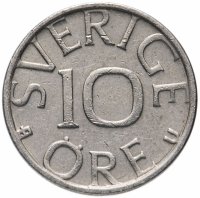 Купить Швеция 10 эре (ore) 1976-1991, случайная дата