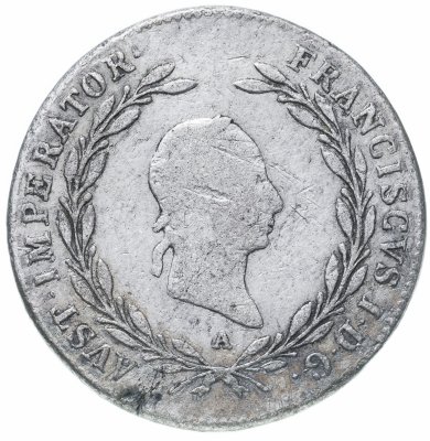 купить Австрия 20 крейцеров (kreuzer) 1826 A знак монетного двора "A" - Вена
