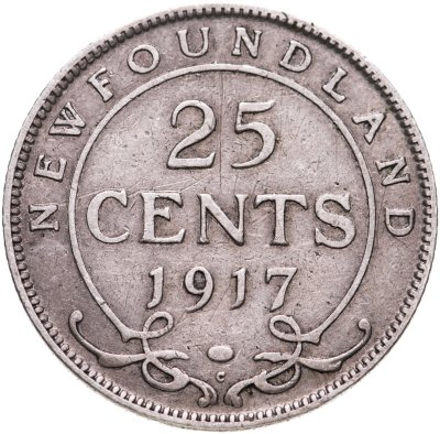 купить Ньюфаундленд 25 центов 1917