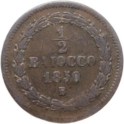 купить Папская область 1/2 байокко, 1850