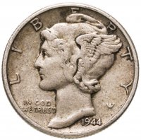 купить США 10 центов (дайм, one dime) 1944 D