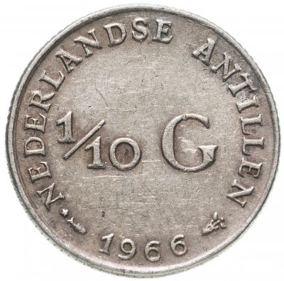 купить Нидерландские Антильские острова 1/10 гульдена (gulden) 1966