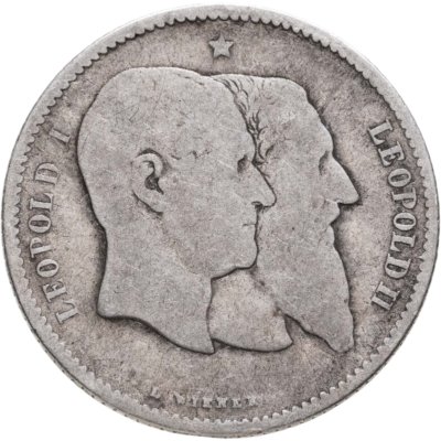 купить Бельгия 1 франк (franc) 1880 "50 лет Независимости"