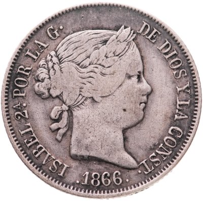 купить Испания 40 сентимо (centimos) 1866