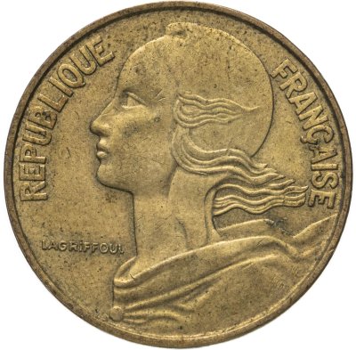 купить Франция 20 сантимов (centimes) 1963