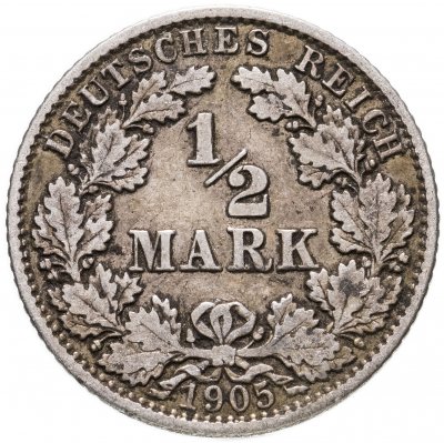купить Германия (Германская Империя) 1/2 марки 1905 "G"