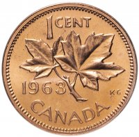 Купить Канада 1 цент (cent) 1963
