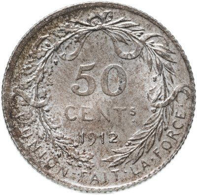 купить Бельгия 50 сантимов (centimes) 1912 Надпись на французском - 'ALBERT ROI DES BELGES'