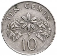 купить Сингапур 10 центов (cents) 1985-1991 (высокий щит)