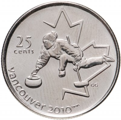 купить Канада 25 центов (cents) 2007 "XXI зимние Олимпийские Игры, Ванкувер 2010 - Кёрлинг"