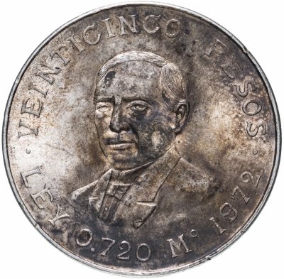 купить Мексика 25 песо (pesos) 1972 " 100 лет со дня смерти Бенито Хуареса"