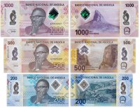 купить Ангола набор банкнот (3 шт) 200 + 500 + 1000 Кванз 2020 (Pick new) пластик