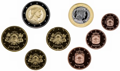 купить Латвия набор монет евро пруф 2014 (8 штук)