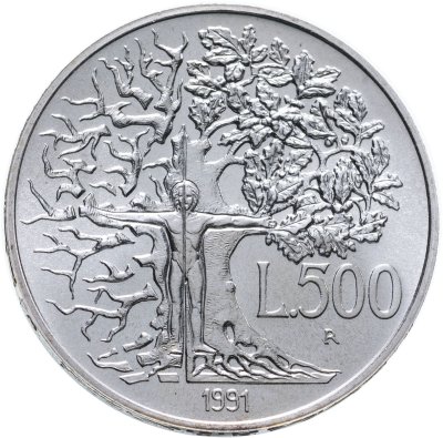купить Италия 500 лир (lire) 1991 "Флора и фауна"