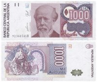 Купить Аргентина 1000 аустралей 1988-1990 (Pick 329)