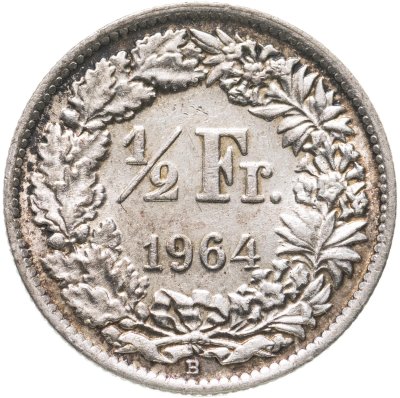 купить Швейцария 1/2 франка (franc) 1964