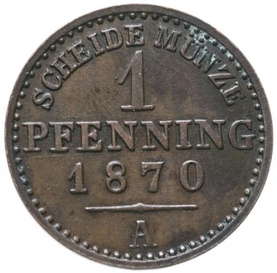 купить Германия (Пруссия) 1 пфенниг 1870 А